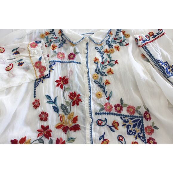 NEW JOHNNY WAS Zodea Almeria Embroidered Blouse, Size XL - Picture 6 of 10